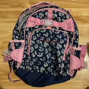 Pottery barn kids Pink and Blue cheetah print‎ glitter Kids Backpack
